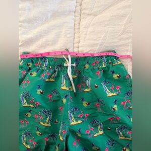 Polo by Ralph Lauren Green Swim Trunks with Tropical Print